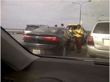 LASTMA Impounds Car of Erring Indian Man on Third Mainland Bridge, Lagos (Photos)