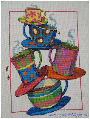 Cross stitch teacups