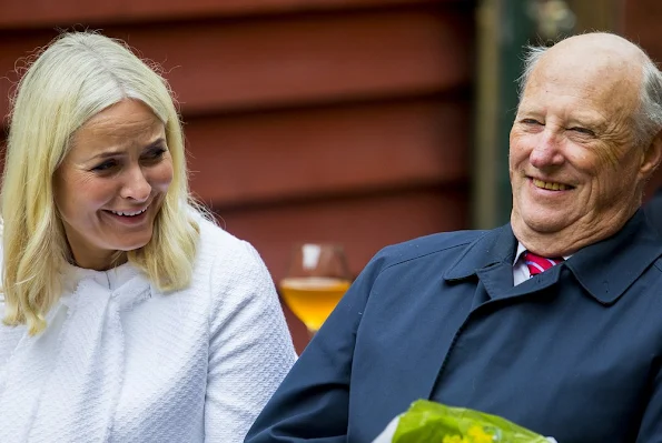 King Harald, Queen Sonja, Crown Princess Mette-Marit, Crown Prince Haakon attend a Garden Party in Bergen