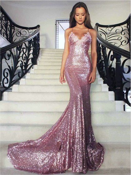 chrome prom dress