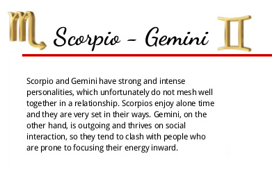 Do geminis and scorpios get along