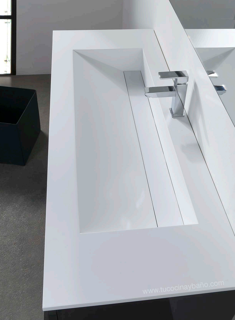 lavabo desagüe oculto kiron corian solid surface a medida
