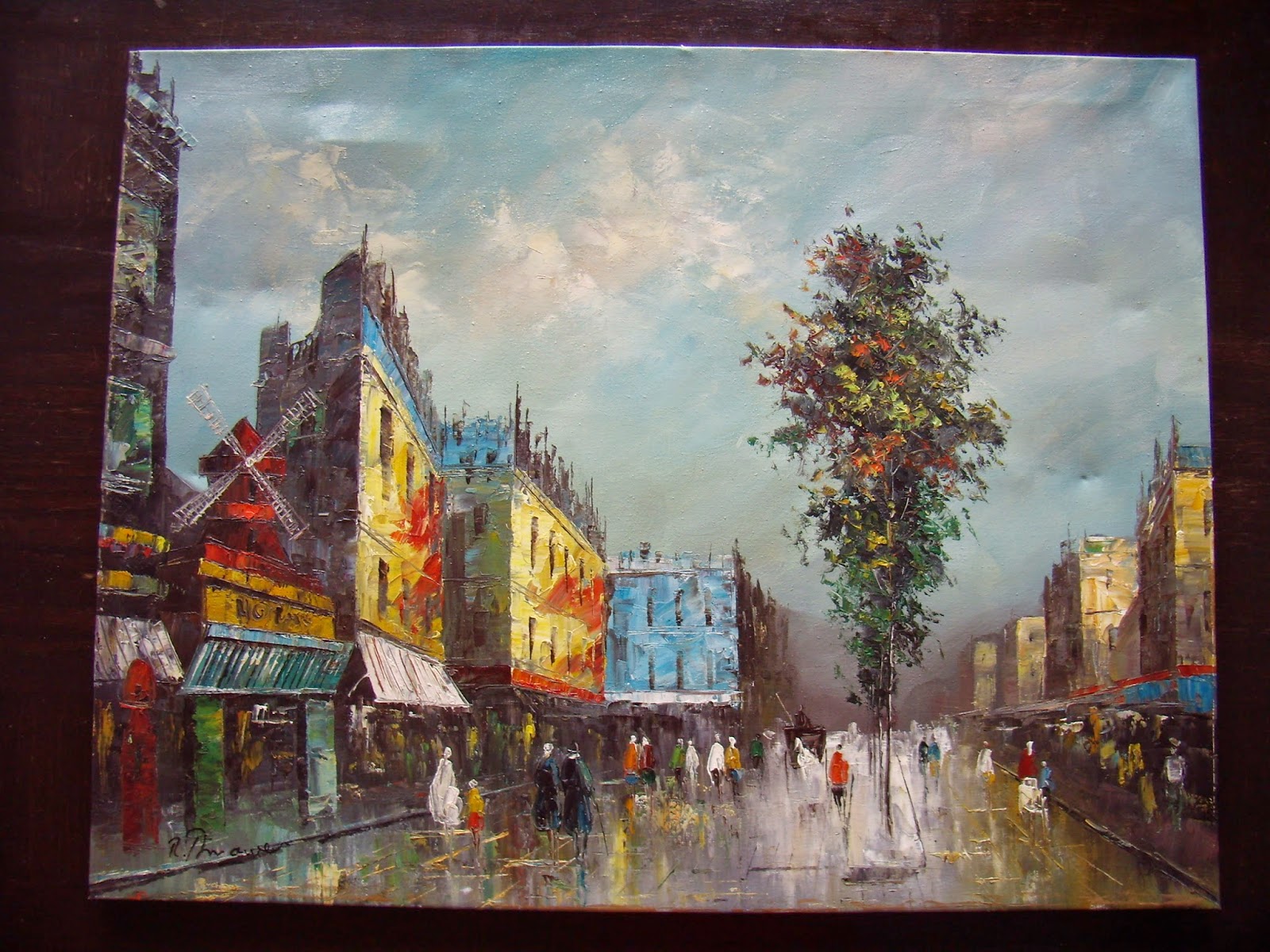 Private art collection Paris, Street Scene. Oil painting on canvas.