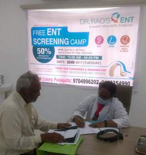 Senior Citizens benefiting from free screening at Dr. Rao’s ENT Hospital Senior Citizens benefiting from free screening at Dr. Rao’s ENT Hospital