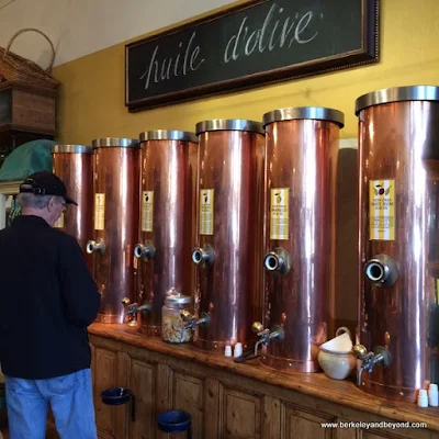 olive oil dispensers at Olivier Napa Valley in St. Helena, California