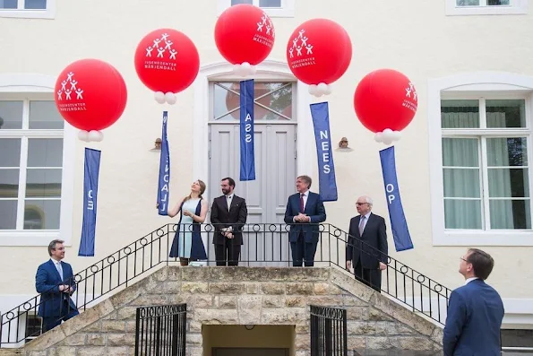 Hereditary Grand Duchess Stéphanie and Hereditary Grand Duke Guillaume attended the inauguration of the new youth center at the Centre de jeunesse Marienthal