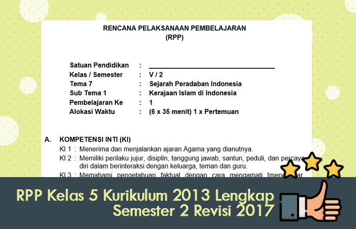 Pdf Rpp Tematik Kelas 1 Sd