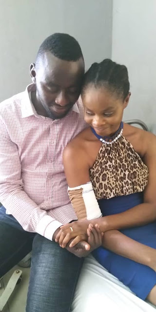 Photos/Videos: Nigerian man surprises his girlfriend with proposal/engagement party at hospital where she has been since 2016 after fatal accident