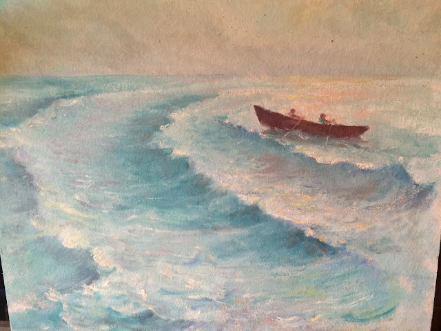 Rowing to Shore Watercolor by Francis J. Quirk Maine Artist Francis Quirk, Maritime Painting
