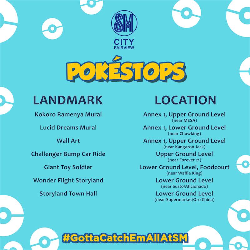 Manila Shopper List of PokeStops in Major Malls & Theme Parks