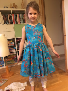 Blue butterfly dress fit photo front blue butterfly party dress front view