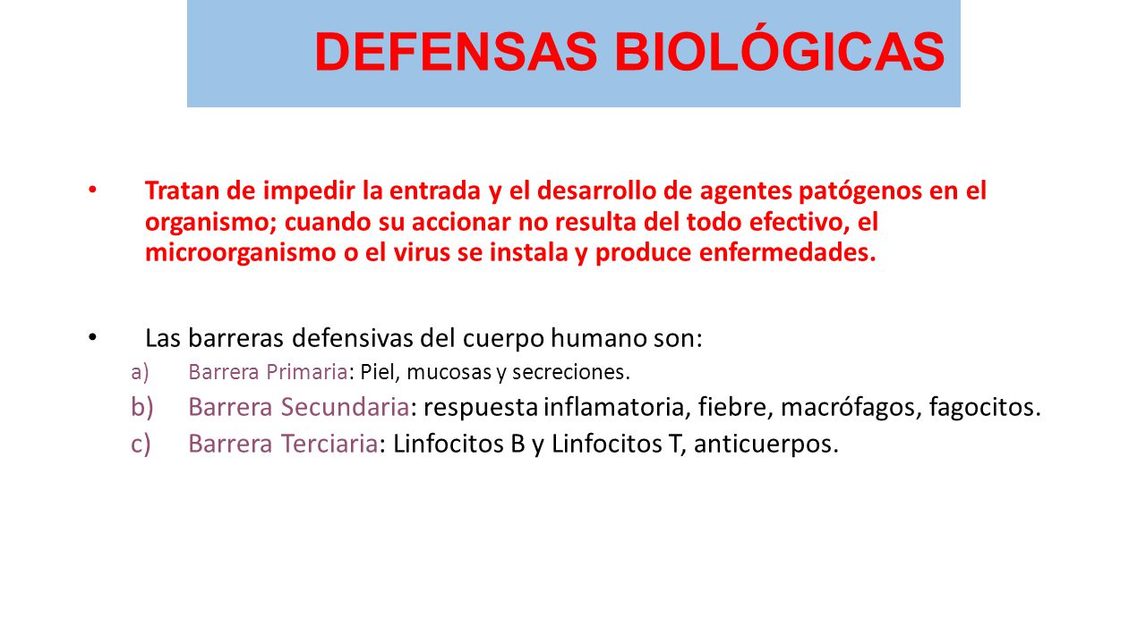 Microorganismos y barreras defensivas del cuerpo humano