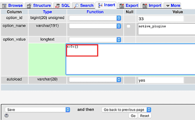 mengubah field option_value di phpMyAdmin Cara mengubah field option_value di phpMyAdmin