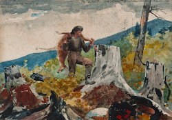 homer watercolor winslow 1891 carrying deer guide wc pe history portland museum