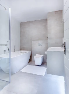 clean white bathroom in minimalist style