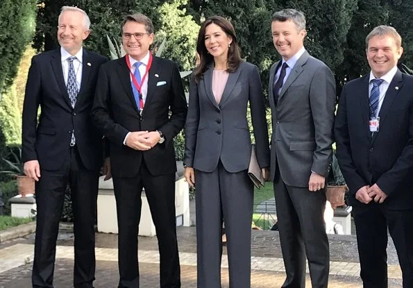 Crown Prince Frederik and Crown Princess Mary attended the official opening of the business campaign at Villa Miani