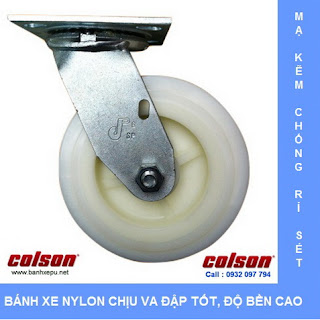 Bánh xe Nylon bánh xe đẩy chịu tải trọng ( 243~370kg) | www.banhxepu.net
