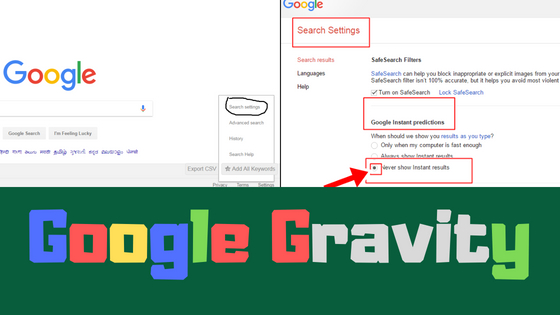 Google gravity blocks