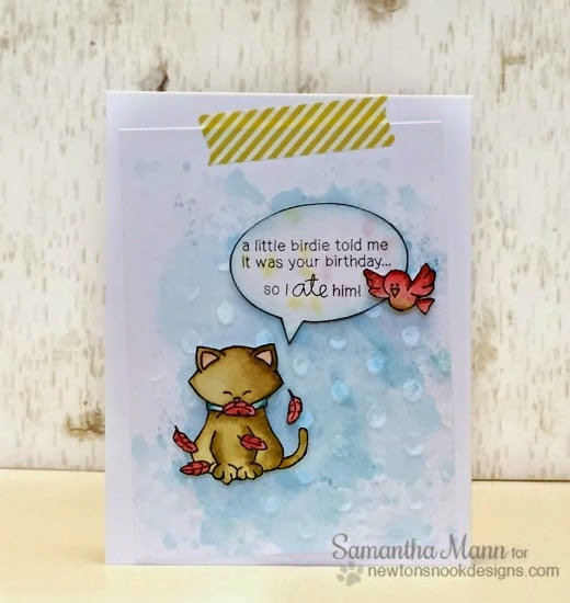 Kitty Birthday Card card by Samantha Mann | Newton's Birthday Flutter stamps by Newton's Nook Designs