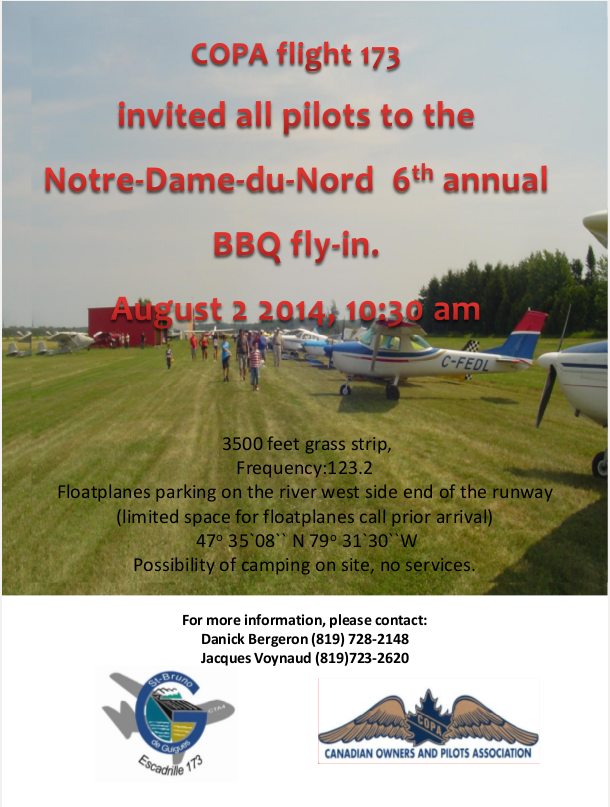 COPA Flight 8 Ottawa NotreDameduNord FlyIn 02 August 2014