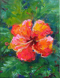 hibiscus paintings oil nice painting daily lori stormy aglow