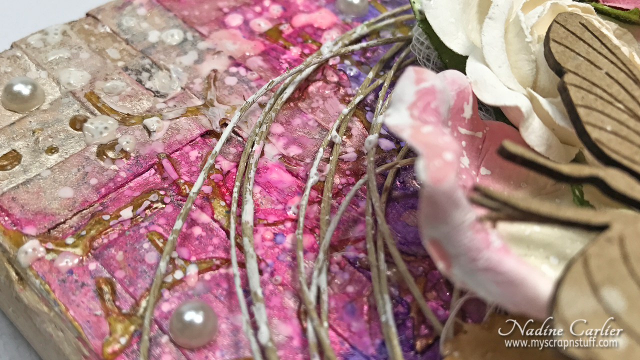 Pretty In Pink Mixed Media Canvas Nadine Carlier