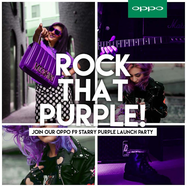 “Rock That Purple” with your own style and stand a chance to win an entry to the OPPO F9 Starry Purple Launch Party and have close interaction with OPPO’s Ambassador Hebe Tien and Ayda Jebat OPPO F9 Starry Purple with Hebe Tien and Ayda Jebat