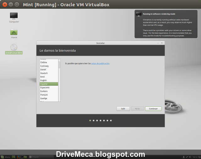 DriveMeca instalando Linux Mint Rafaela paso a paso