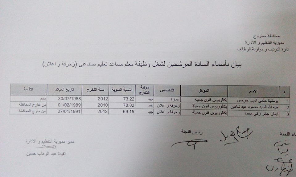 التعليم: اسماء المعلمين المعينين تخصصات " لغة عربية - رياضيات - علوم - حاسب الى - انجليزى - لغة فرنسية - المجالات وتربية رياضية" مسابقة 2016 16174904_1321564871246272_7846367310778450203_n