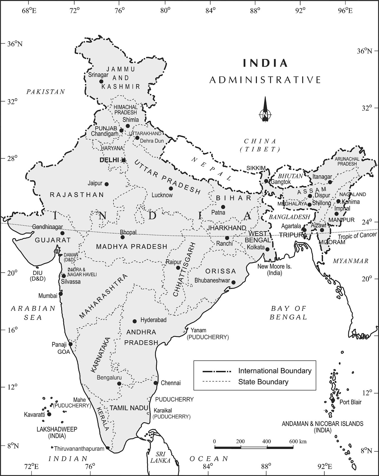 UPSC general studies and current affairs 2015 Administrative map of India