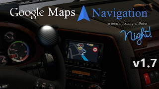 ETS 2 - Google Maps Navigation Night Version v1.7 ets 2 google maps navigation night version v1.7
