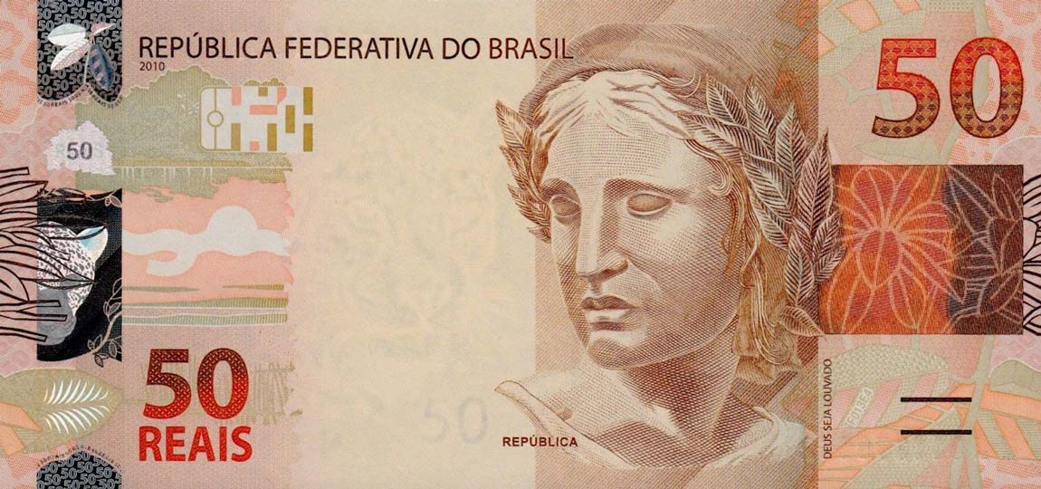 My Currency Collection Brazilian Currency 50 Reals Banknote 2010 Jaguar