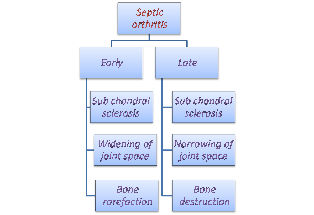 Radiology Pearls Stages of septic arthritis