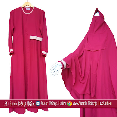 Gamis Wolfis Syar'i Marun Gamis Wolfis Syar'i Marun