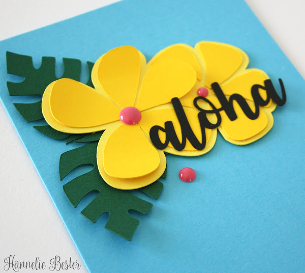 tropical inspired aloha card