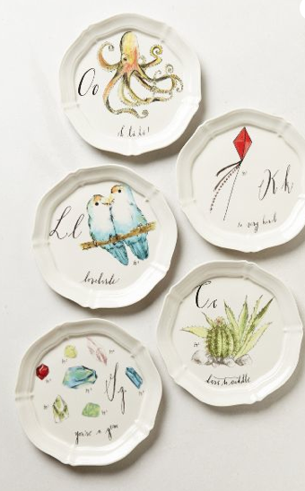 Diva's A-Z Plates at ANTHROPOLOGIE