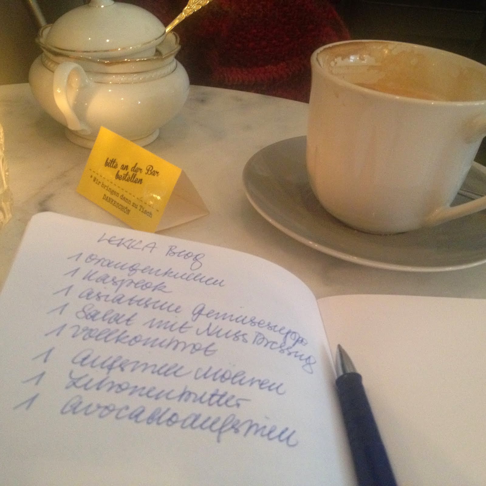 cafe und schreiben
