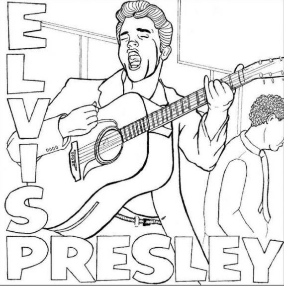 Blog de Geografia Elvis Presley Desenho para Imprimir e Colorir