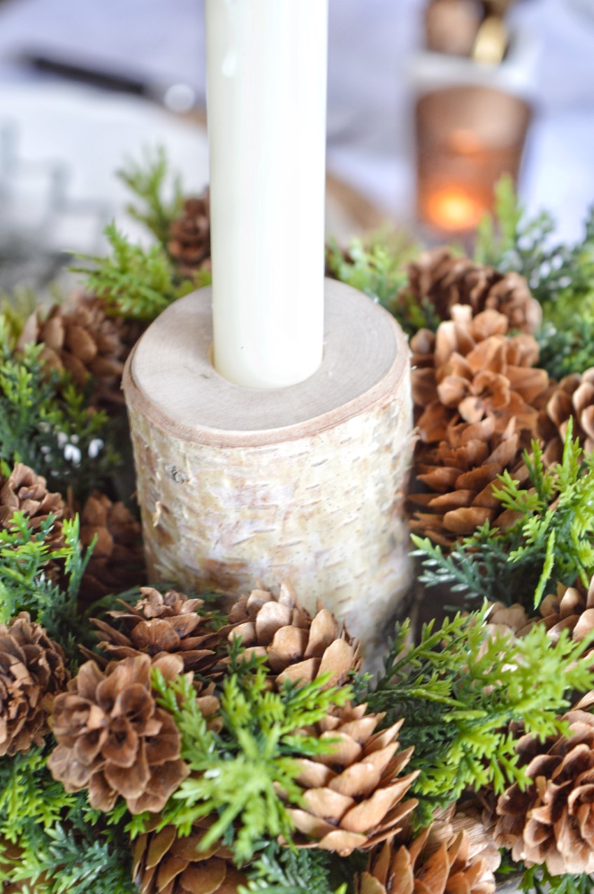 Dining Delight: Pine Cones & Birch Tablescape