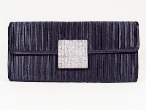 Black Tuxedo Stripe Satin Rhinestone Evening Bag Handbag Clutch Shoulder Bag