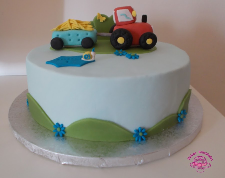 Tarta fondant tractor