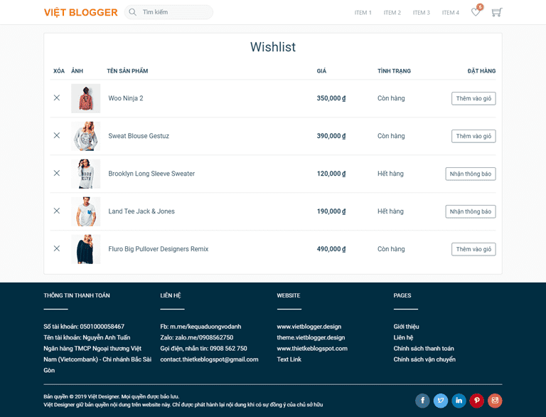 Giới thiệu theme bán hàng Việt Designer Shop