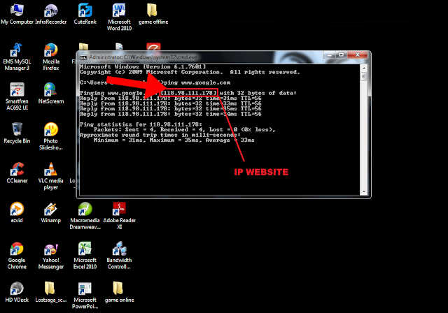 Cara mengetahui IP Address Website