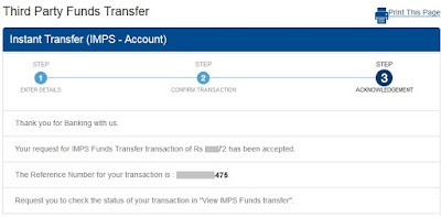 HDFC Bank IMPS Funds Transfer HDFC Bank IMPS Funds Transfer