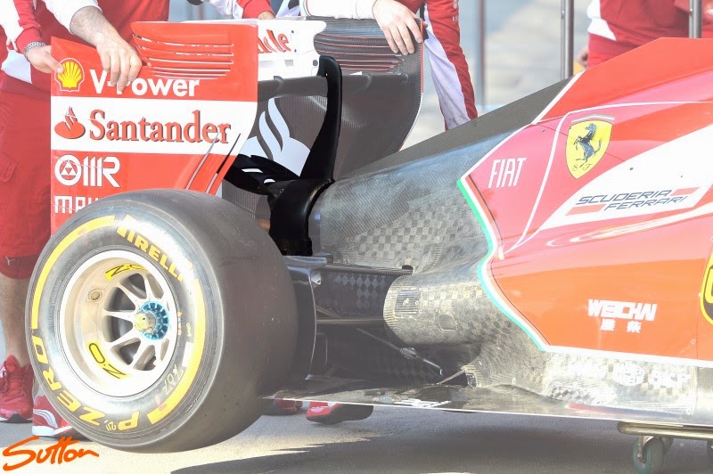 Ferrari Inverted Rear Wing Bite Size Tech: Ferrari rear wing support pylon(s), Y100 winglet ...