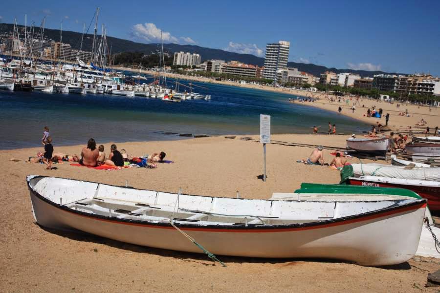 Boats on the beach of Palamos