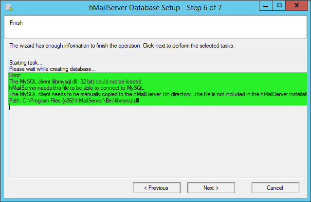 Error mail server. Error mail server