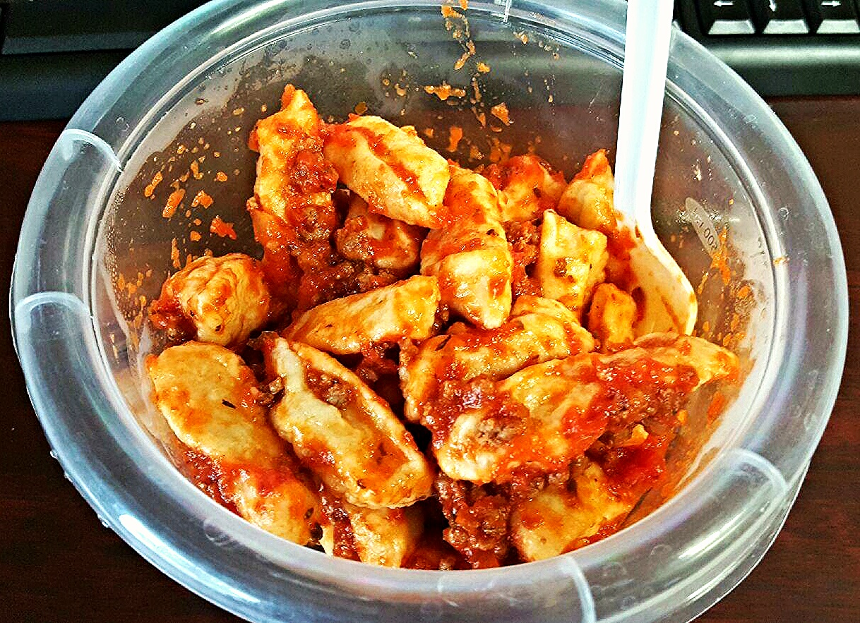 Clean Food, Dirty Spoon Leftover Gnocchi with Leftover Meat Sauce