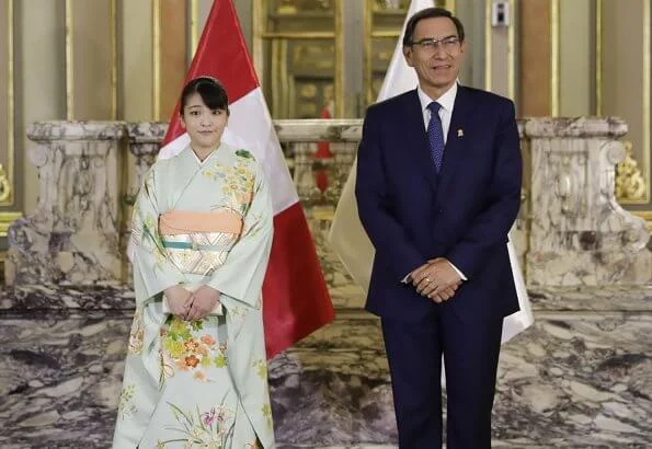 Japanese Princess Mako met with Peruvian President Martin Vizcarra at the Palace of Goverment in Lima