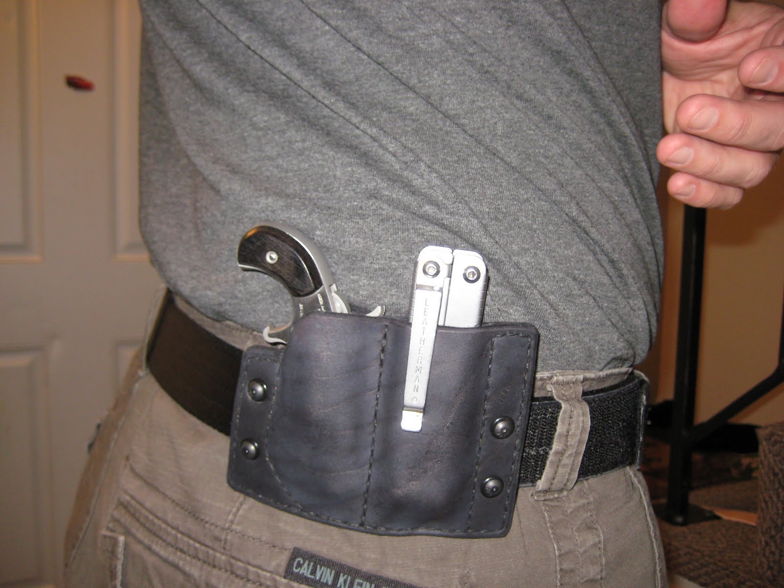 RKBA Holsters Leather & Kydex Holsters Custom OWB Holster for a NAA .22lr and Leatherman Multi